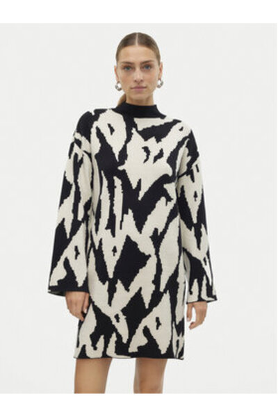 Vero Moda vero moda Women's Knitted Dress 10311362 Black, Ecru