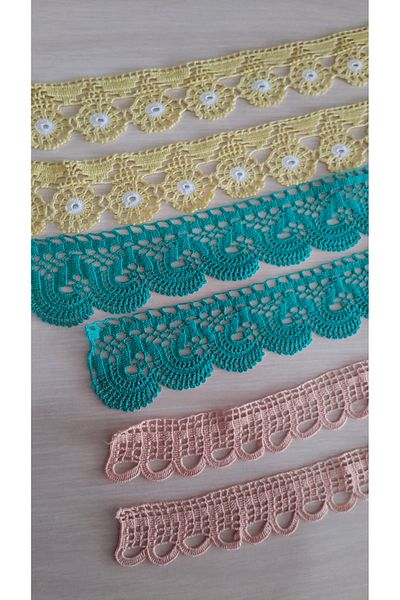Papatyam 3Pcs Handcrafted Dowry Towel Edge Hand Knitted Crochet/Towel Edge/Hand Embroidery/Handmade/Cotton Rope
