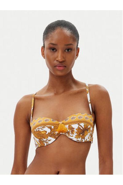Selmark Women's Bikini Top BM216 White, Multicolor