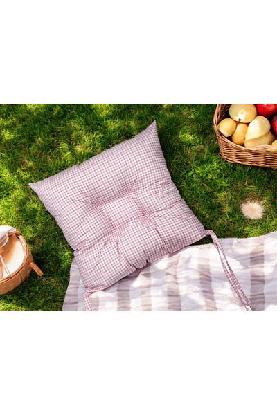 ASDİVA Pöti Square Pattern Soft Colors Chair, Picnic Cushion