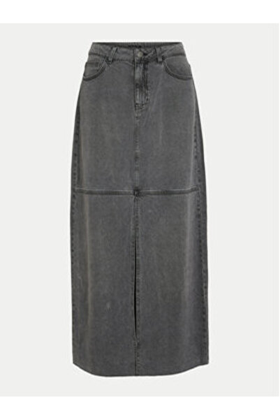 VILA vila Women's Denim Skirt 14104371 Gray