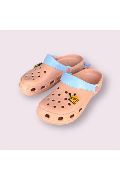AkınalBella Girl Child Powder Light Sole Beach Pool Daily Closed Front Slippers