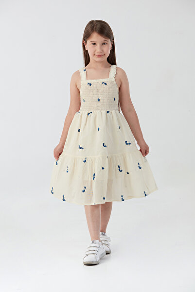 Fulla Moda Сукня для дівчинки з квітковим вишиванням