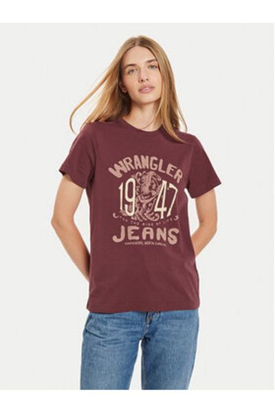 WRANGLER Women's T-Shirt 112356427 Burgundy