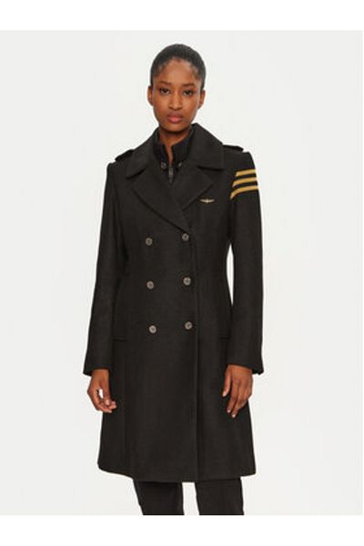 Aeronautica Militare Palton de tranziție pentru femei 242AB2965DCT3403 Negru