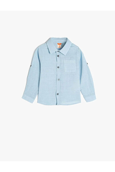 Koton Basic Mavi Erkek Bebek Gömlek 5SMB60043TW