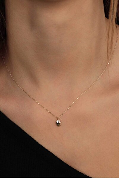 Değerli Kuyumculuk Sade Oval Kolye