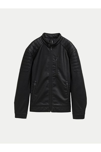 Tom Tailor Men's Faux Leather Jacket 1044100 Black
