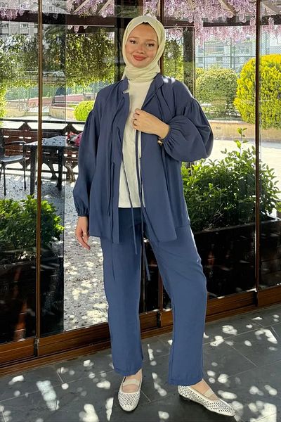 Tesettür Diyarı Σετ Hijab με υφασμάτινο φιόγκο Tansel