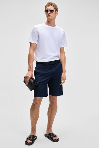 GRIMELANGE Mocassin Men's 100% Cotton Relaxed Fit Round Neck Short Sleeve White T-Shirt