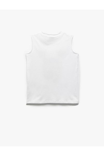 Koton Παιδικό Λευκό Αγόρι Αμάνικο T-shirt 5skb30003tk