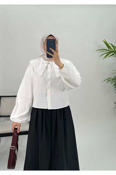 Butik Πουκάμισο με πέρλες γιακά