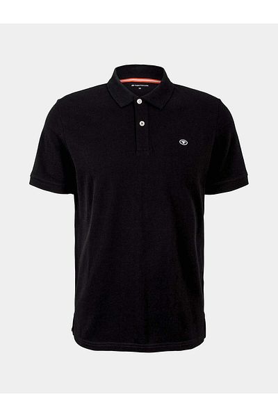 Tom Tailor Tricou polo pentru bărbați Tom Tailor 1027713 Negru