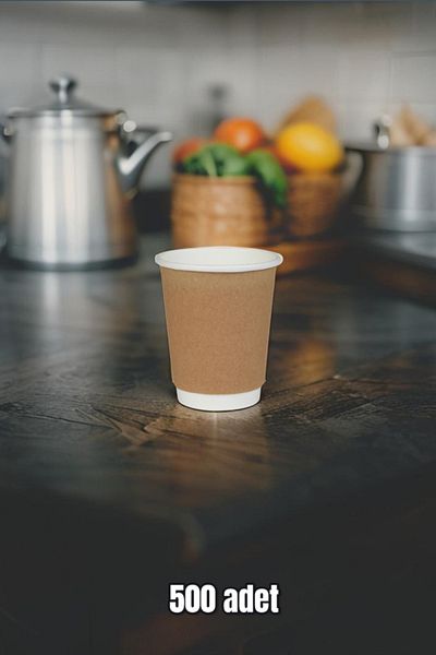 Hagen 500Pcs 8oz Paper Cups Double Wall Paperboard Cups Cold Coffee Cups 237ml