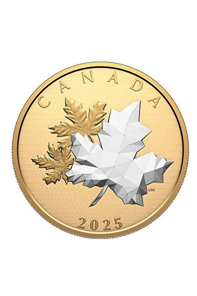 aga kulche Maple Leaves In Motion 2025 Altın Kaplama Gümüş Madalyon