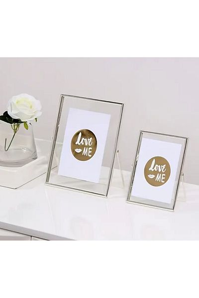 Verda Çerçeve 13X18 cm and 10X15 cm Silver Metal Frame! Stylish Decorative Photo Frame!
