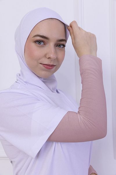 Loggia Lycra Combed Cotton Oversleeve Powder - Practical Women Hijab Plain Prayer Oversleeve 1 ζευγάρι 40cm Viscose Hijab