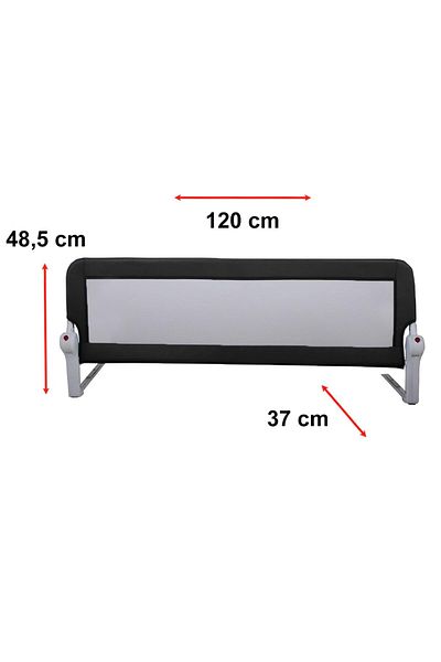 GUİMO Bariera De Protectie Pentru Pat, Rabatabila, Guimo, 120x48 Cm, Negru
