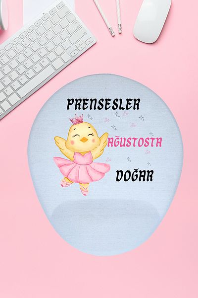 qoeuyl boutique Princesses Are Born This Month Printed Birthday Special Day Gift Oval/Square Wrist Supported Mousepad