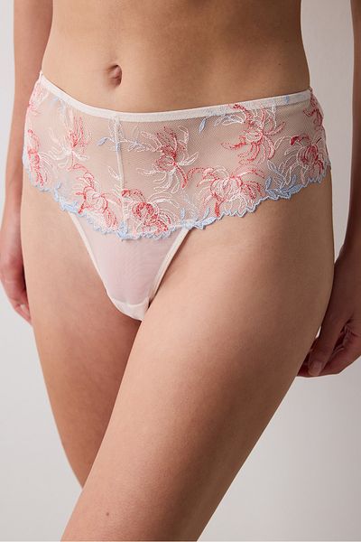 Penti Ψηλόμεσο Broderie Beige Slip Panties - Curvy