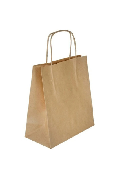 PRATİK SHOP Kraft Çanta 28x16x29 ( 25 Adet ) Burgulu Saplı ( Kağıt Poşet Çanta )