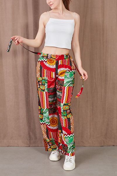 DPARİS Patterned Elastic Waist Trousers