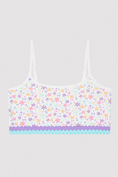 Penti Girl's Floral Patterned Colorful 2-Piece Crop Top