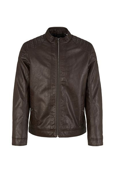 Tom Tailor Men's Faux Leather Jacket 1026337 Brown