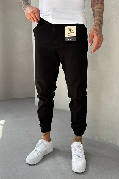 MADZEYMODA Ανδρικό τζιν παντελόνι μαύρο τζιν KE-789
