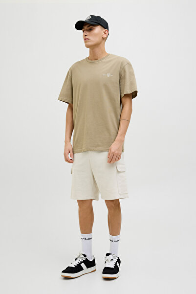 Jack & Jones JPSTKANE SCRIPT SWEAT Bej Erkek Şort