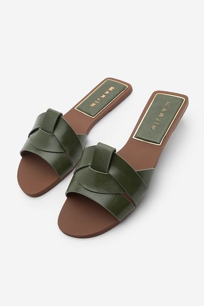 Marjin Women's Banded Daily Slippers Narlis Green