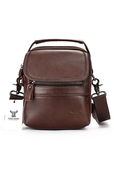 Toro Nero Men's bag made of brown genuine leather Eliet