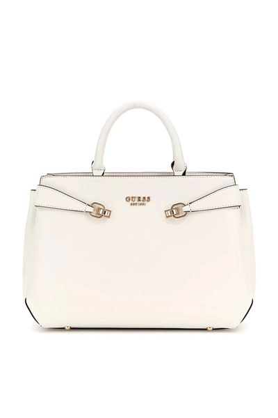 Guess Lorelei Girlfriend Satchel Women's Ecru Handbag Hwvg9639060-Bon