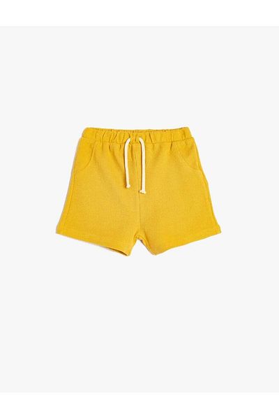 Koton Belted Cotton Mustard Baby Boy Shorts 5Smb40022Tk
