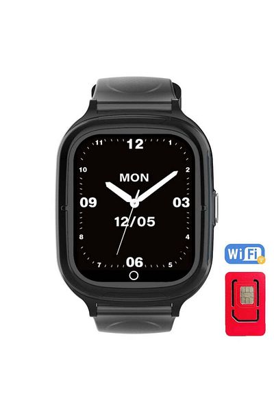 Techone SafeStep CT10T GPS Smartwatch for Kids and Adults with Location and Phone, Black