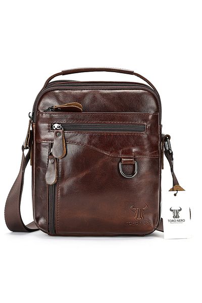 Toro Nero Men's Bag Made Of Brown Genuine Leather Beni