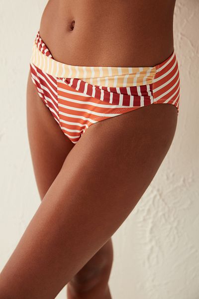 Penti Πολύχρωμο ριγέ V-Cut Havana Twist Bikini Bottom