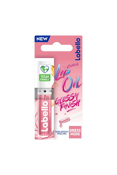 LABELLO LABELLO Lip Oil Dress Nude Moisturising Lip Care, Organic Jojoba Oil, Glossy Finish, 5.5ml