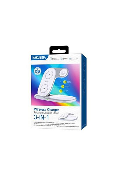 KAKUSİGA Kaku Wireless Charger KSC-1358, 15W, Fast Charging, Qi, Stand Type, White