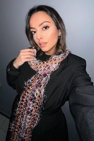 TAKIŞTIR شال محبوك بألوان مختلطة
