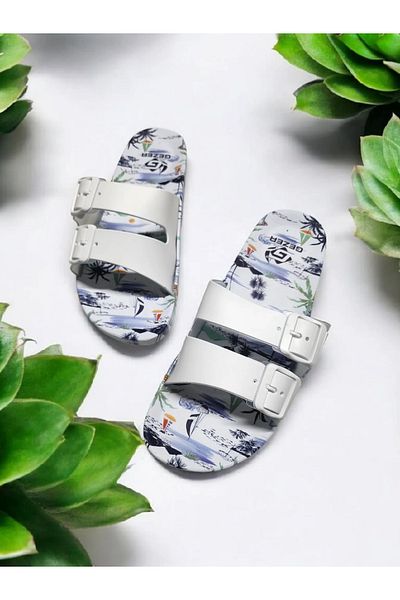 GEZER Double Buckle Adjustable Comfortable Sole Beach, Sea, Pool Slippers