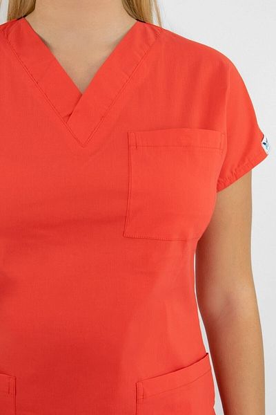 Nur Medikal Giyim Coral Color Lycra Bottom Top Set
