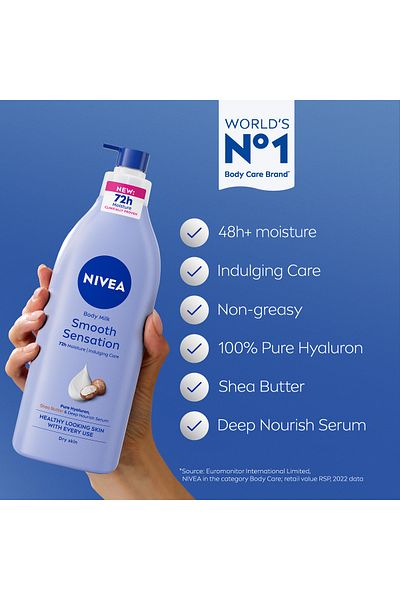 NIVEA NIVEA Body Lotion for Dry Skin, Shea Smooth, Deep Moisture Serum, 48H Moisture Care, 625ml