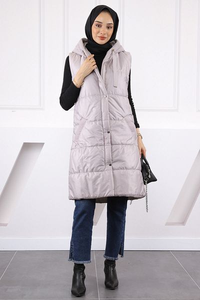 İmajButik Stone Hooded Puffer Vest