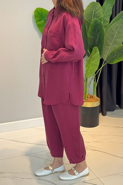Nuss Shirt Pants Suit 1046 Plum