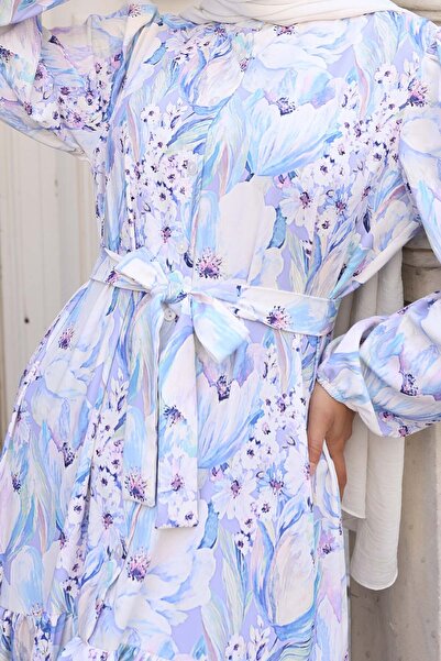 benguen Φόρεμα Hijab με σχέδιο λιλά 555