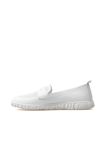 Mammamia Women's Genuine Leather Orthopedic Insole Daily Ballerinas 25Y D25Ya-90 Z White