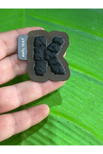 Gönülden Tasarım 4X3 CM KABARTMA K HARFİ ARMA DİKİŞ GİYİM AKSESUARI KAHVERENGİ