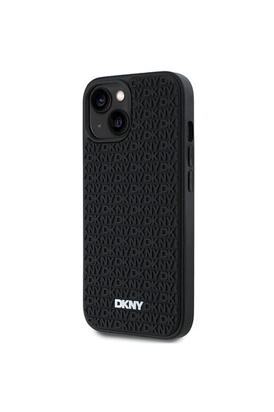 Dkny Case for iPhone 15 Plus - DKNY Hardcase 3D Rubber Repeat Pattern (DKHCP15M3DRPWK) - Black