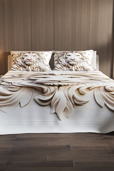 MonoHome Pique Set Cotton Double Jacquard Woven Bedspread Lion